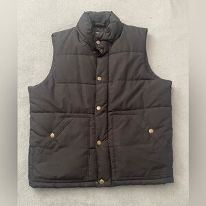 Old Navy Black Quilted Puffer Vest with Snap Front